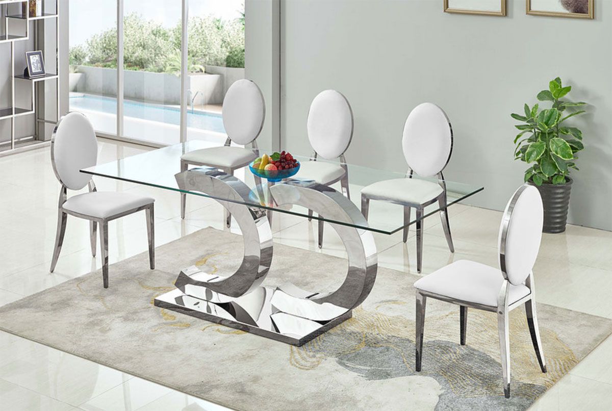 Atmore Glass Top Dining Table