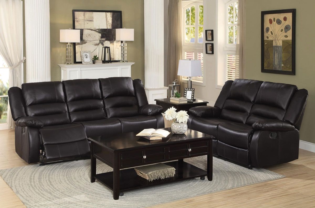 Aubrey Dual Recliner Sofa Espresso Leather