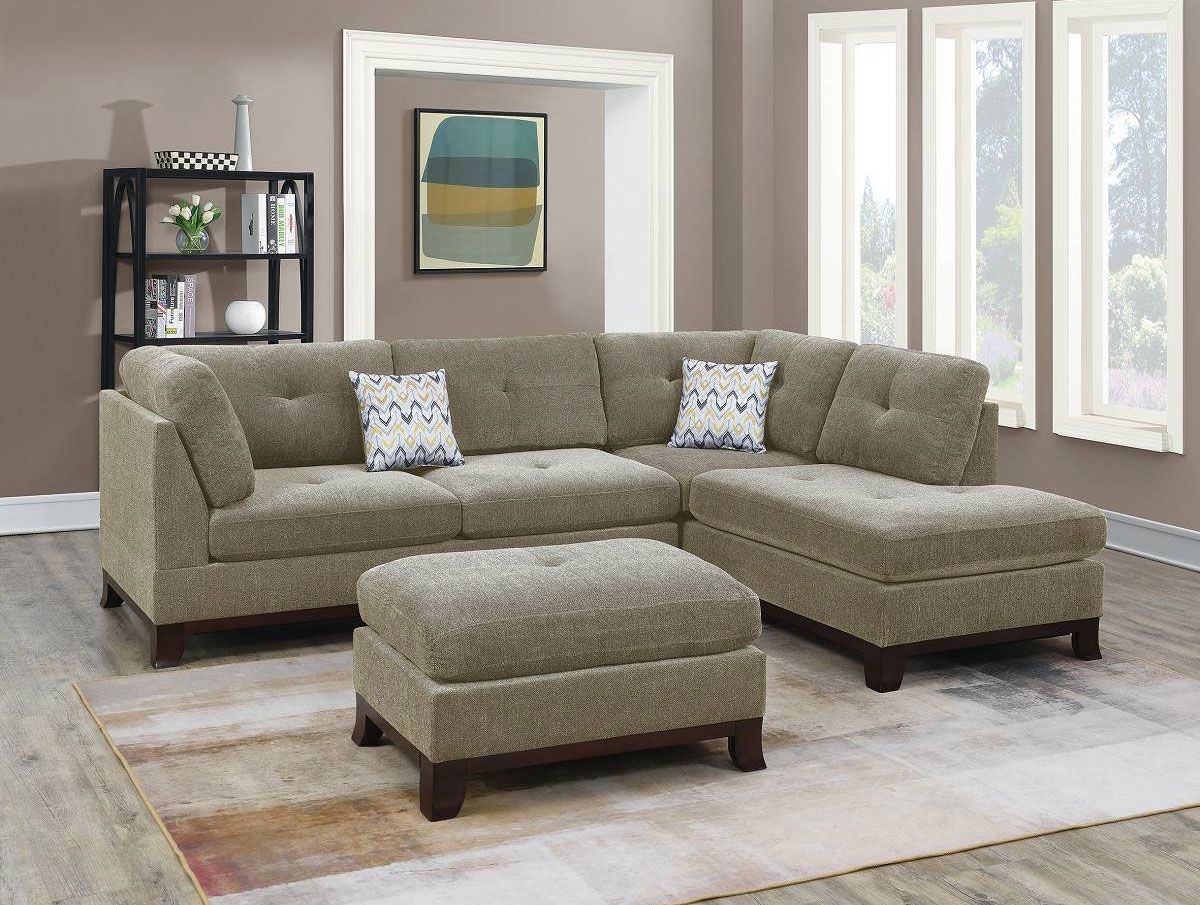 Audrey Camel Chenille Reversible Sectional