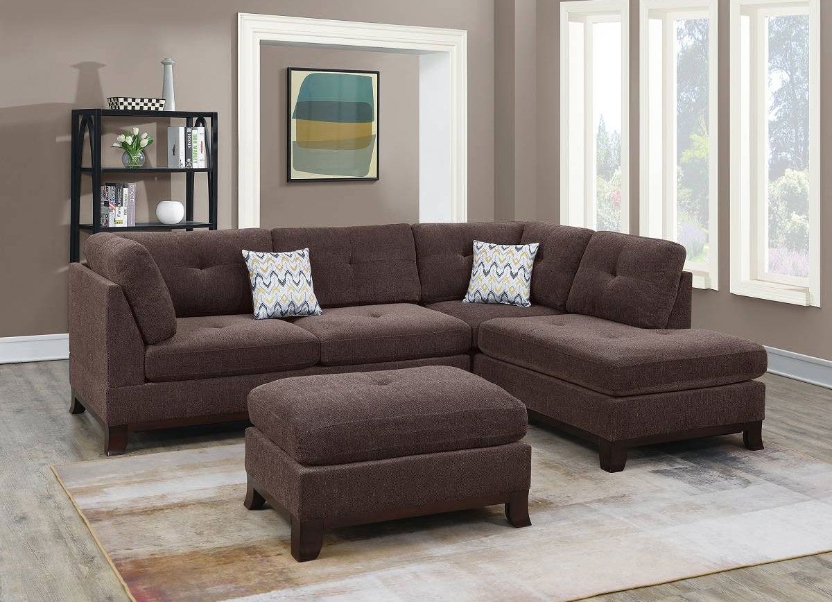 Audrey Dark Coffee Reversible Sectional Set