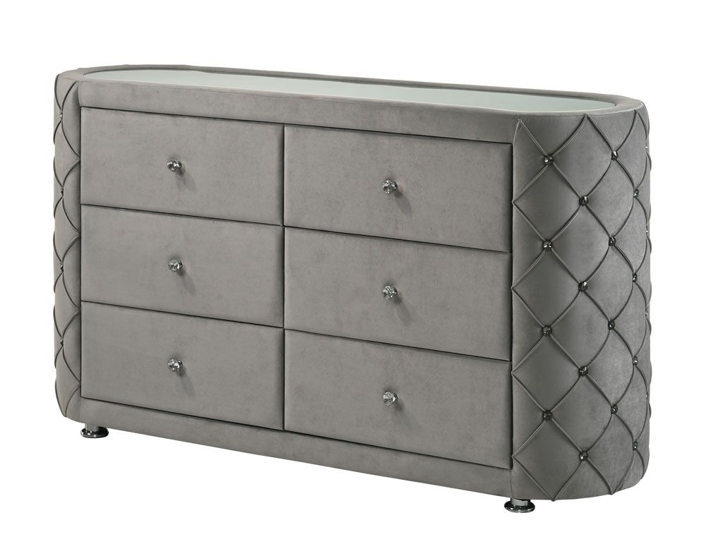 Augustine Court Grey Velvet Dresser