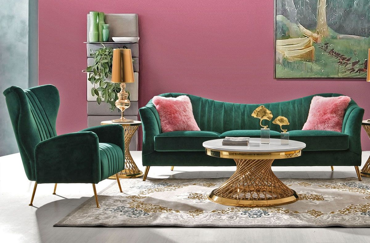 Margo Modern Design Sofa Emerald Green