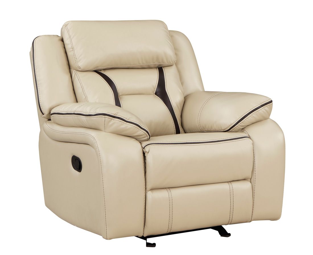 Aviator Beige Leather Recliner Chair