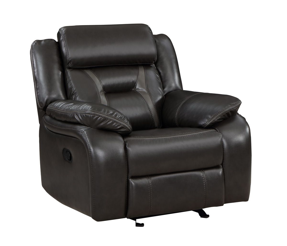 Aviator Grey Leather Recliner Chair