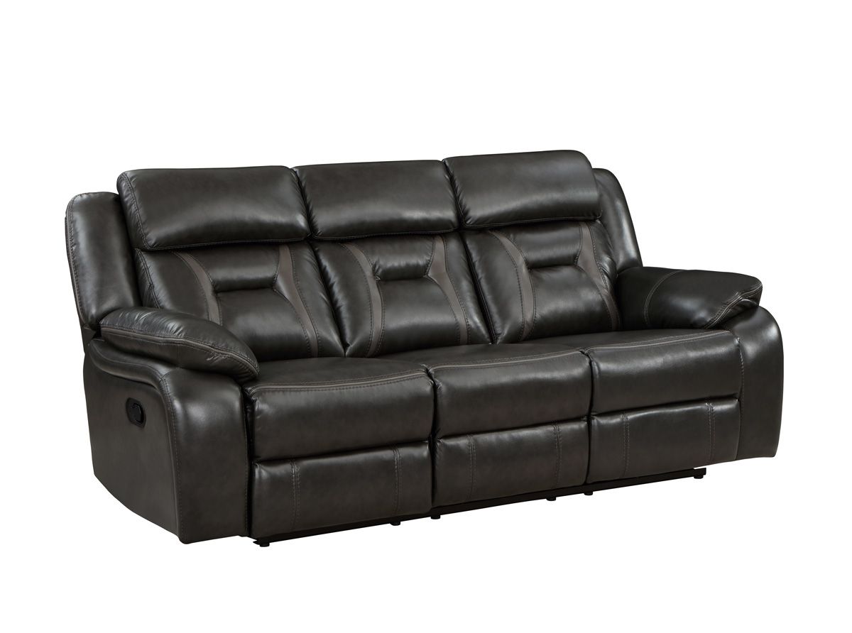 Aviator Grey Leather Recliner Sofa