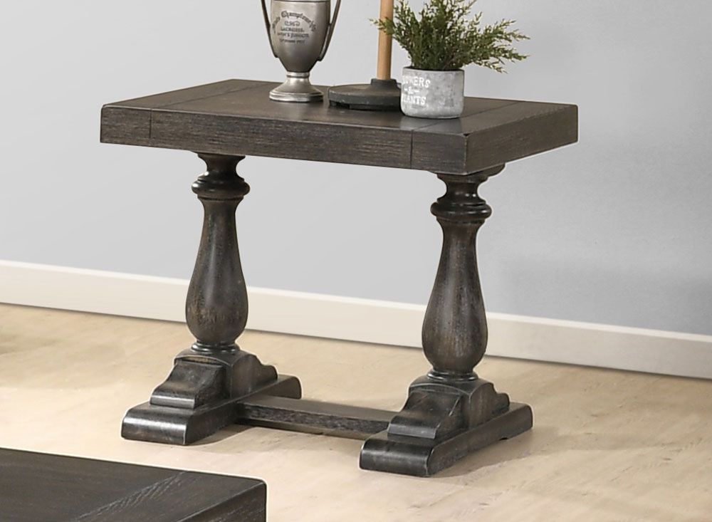 Avondale End Table Rustic Grey Finish
