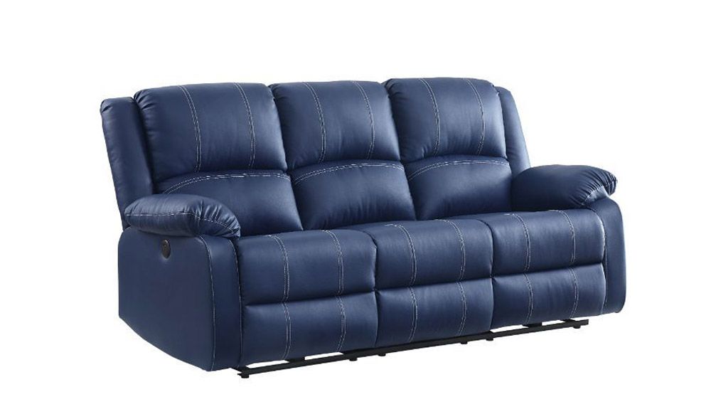Alex Navy Blue Leather Sofa