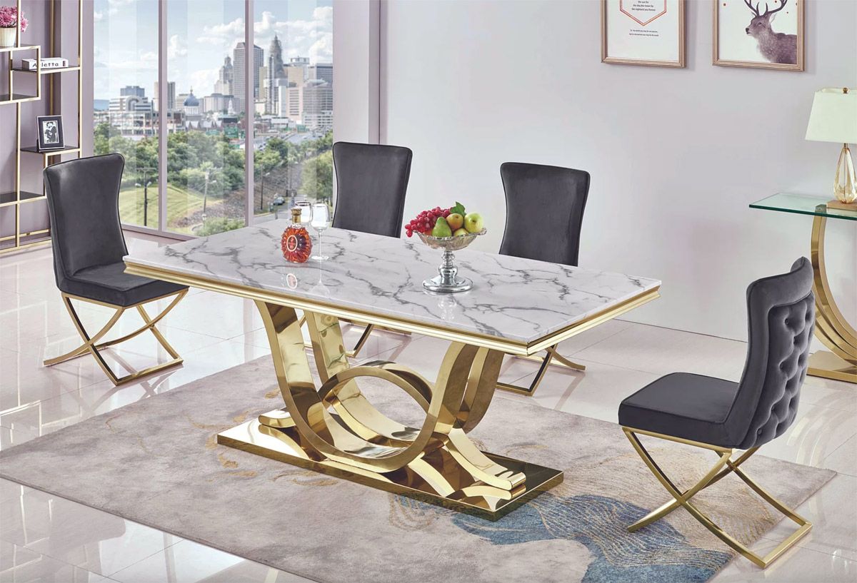 Baristo Marble Top Dining Table Set