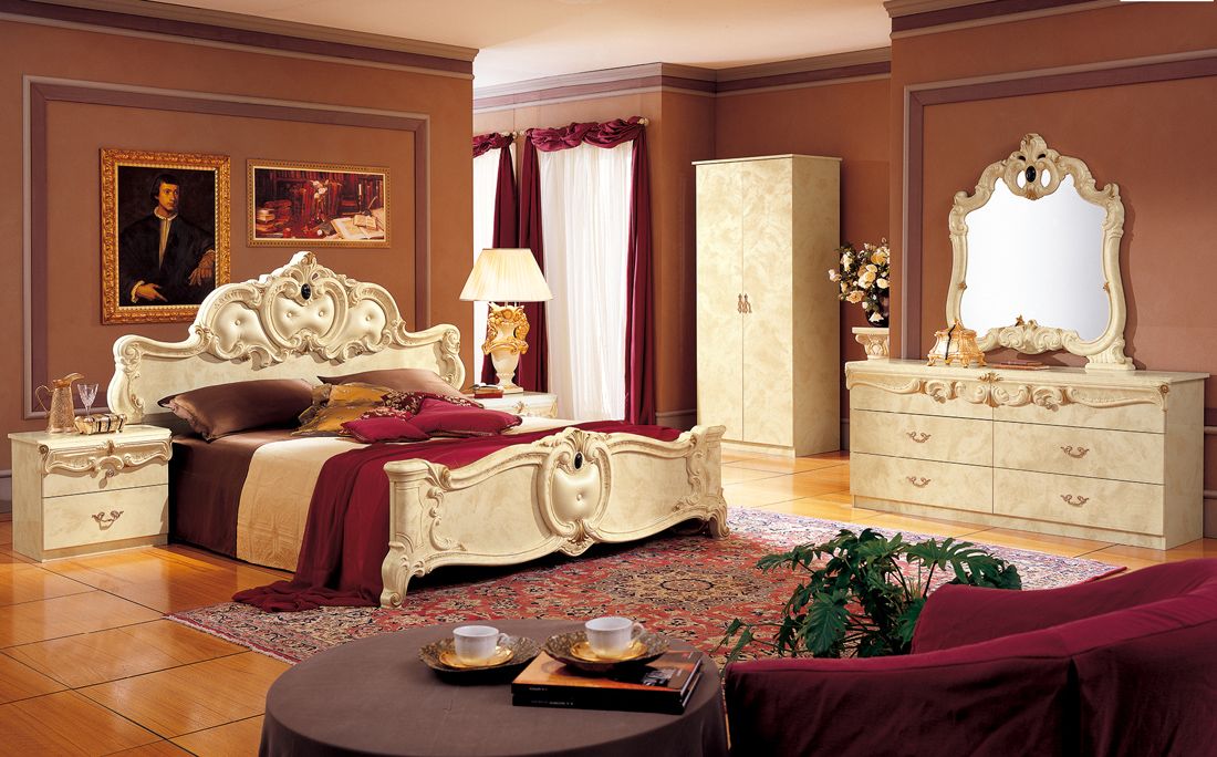Barocco Ivory Classic Italian Bedroom Set