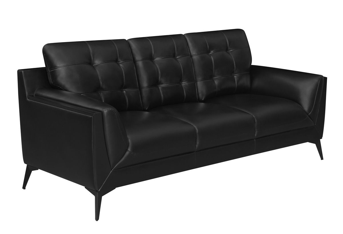 Bavaria Black Leather Sofa