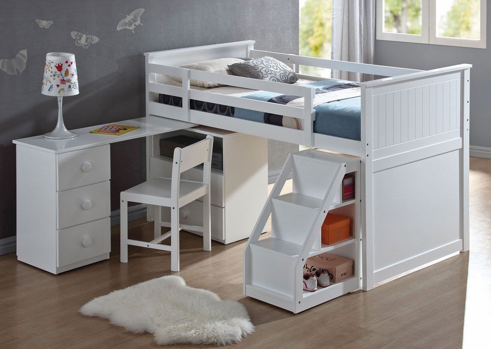 Beatrice Twin Loft Bed With Workstation