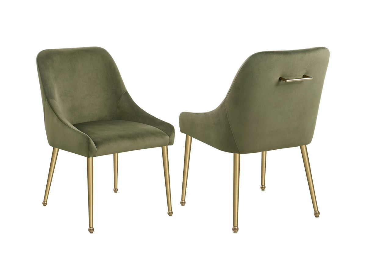 Beatrix Olive Green Velvet Dining Chairs