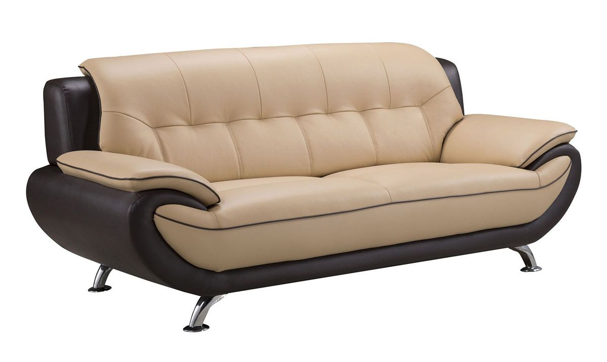 Beca Two Tone Genuine Leather Sofa