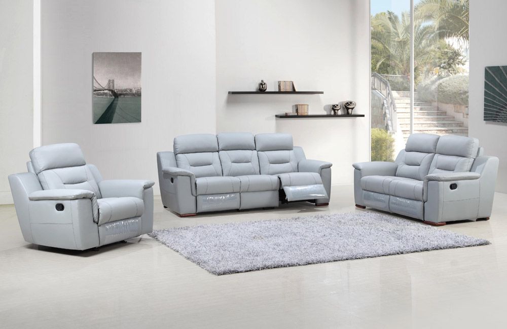 Becky Grey Leather Recliner Living Room