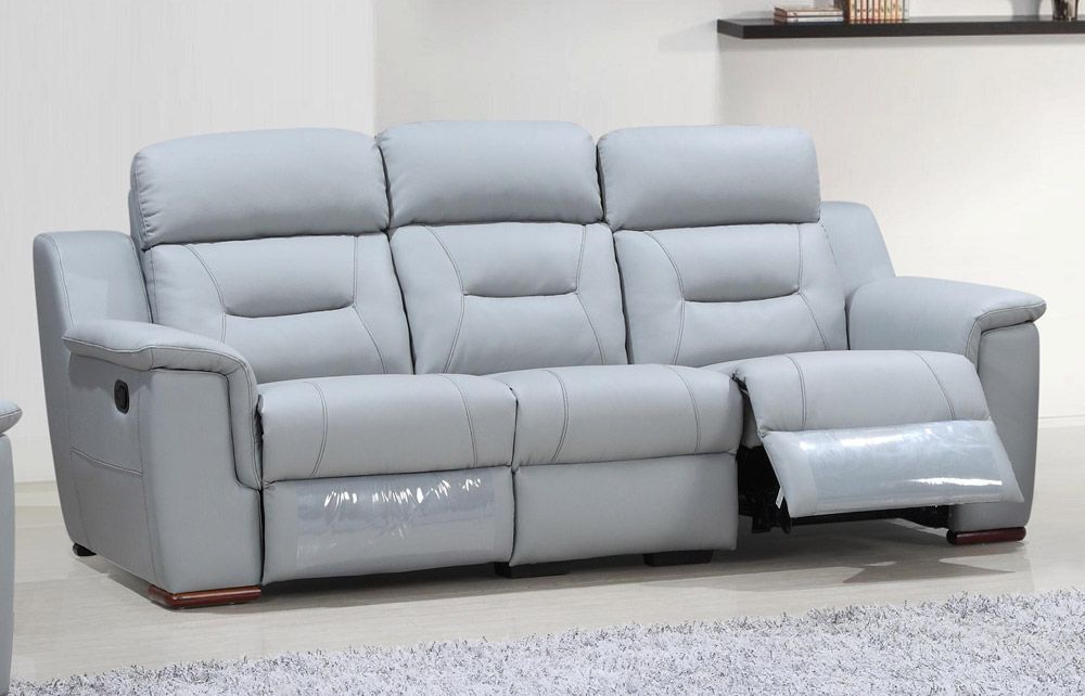 Becky Grey Leather Recliner Sofa