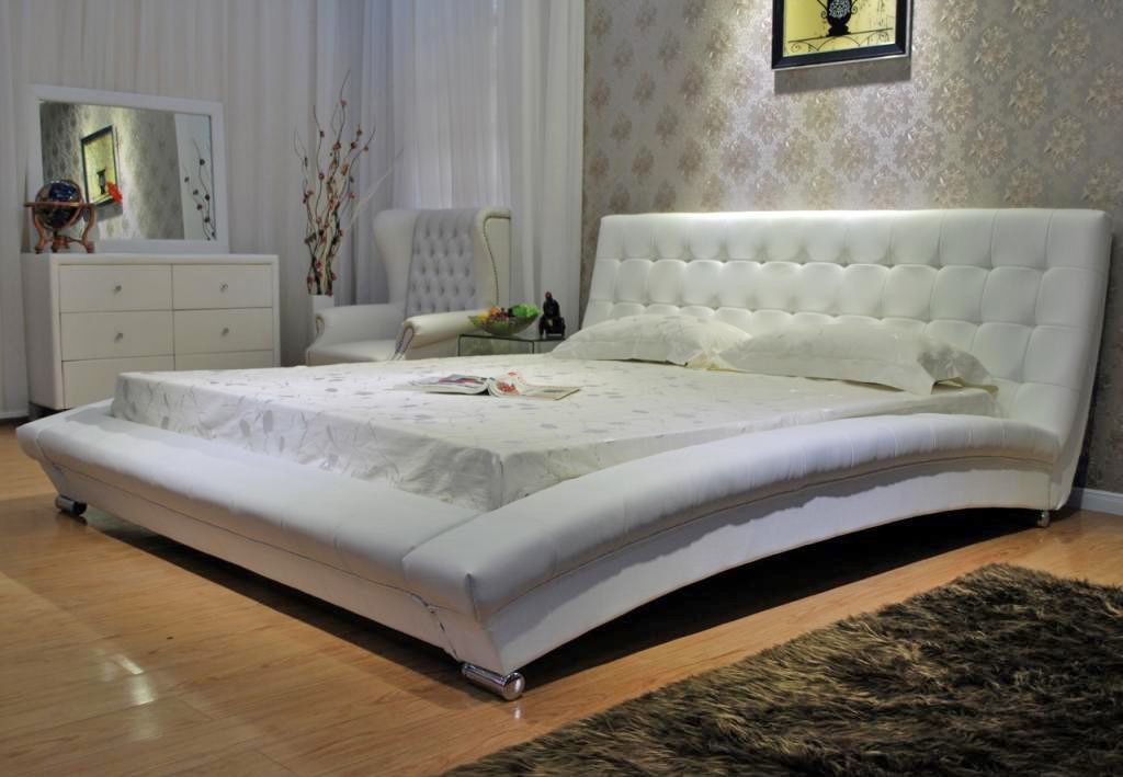 Belaire Modern Platform Leather Bed