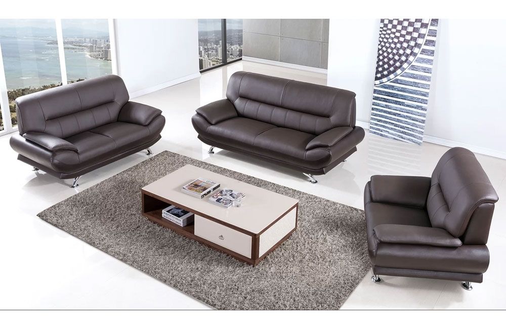 Bella Dark Chocolate Genuine Leather Sofa