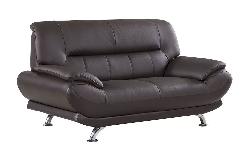 Bella Dark Chocolate Leather Love Seat