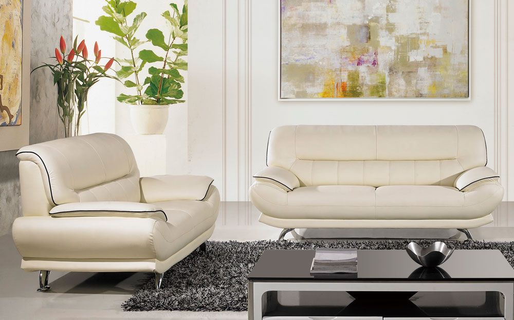 Bella Ivory Leather Sofa