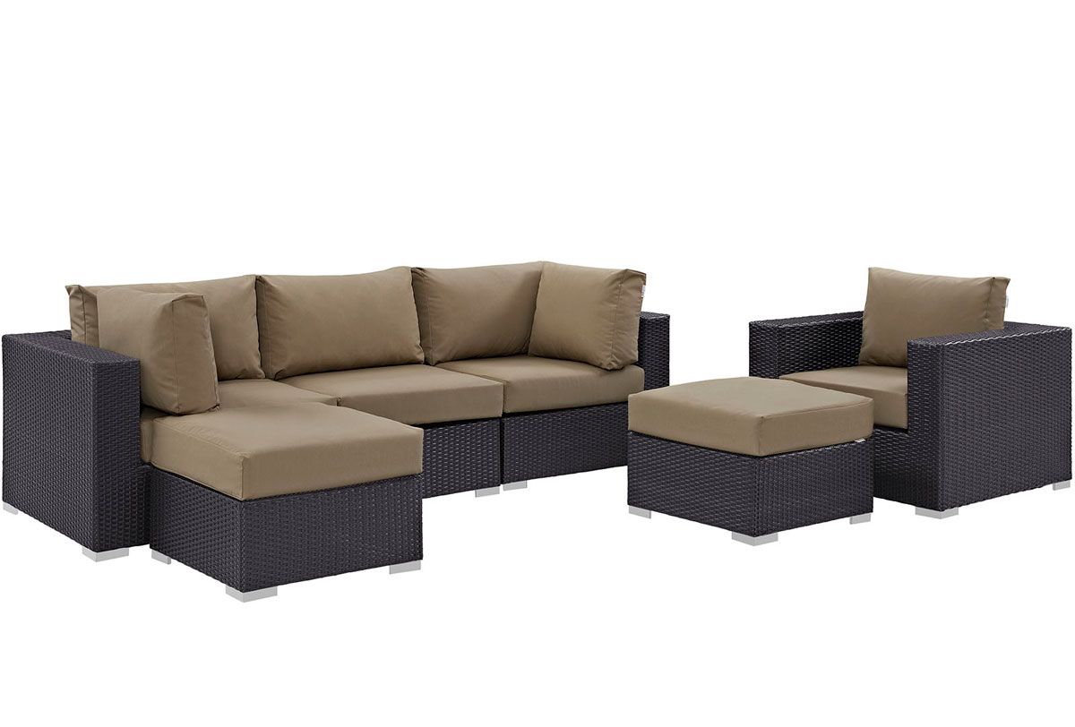 Belvedere Mocha Outdoor Sectional Sofa Set