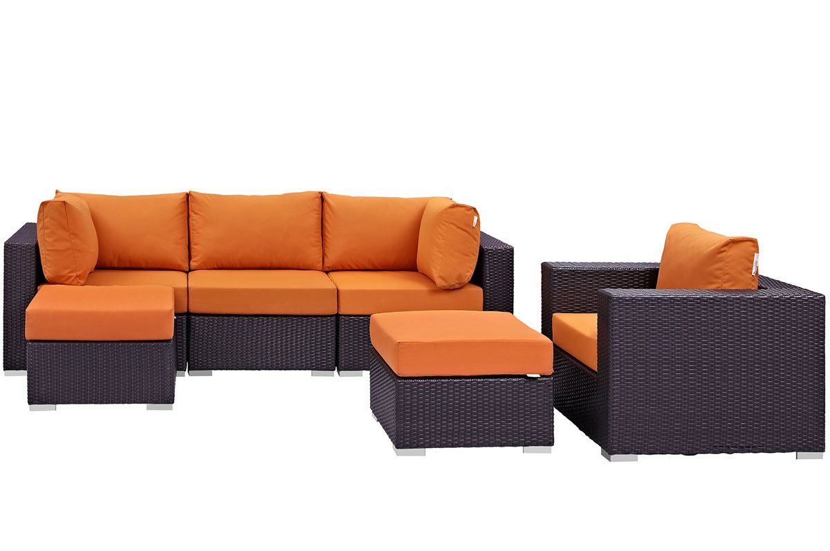 Belvedere Orange Outdoor Sectional Sofa Set