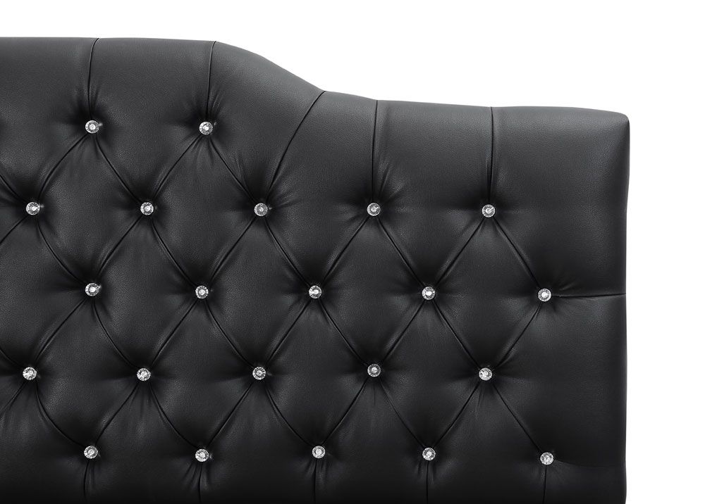 Benet Crystal Tufted Leather Bed