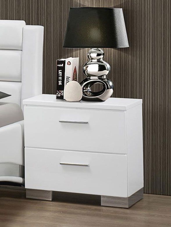 Benet Glossy White Night Stand