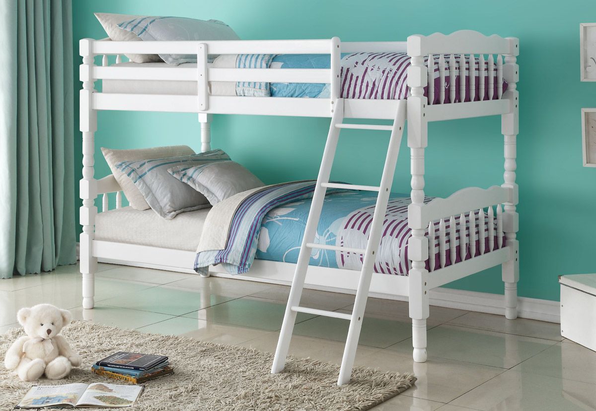 Benji White Twin Over Twin Bunk Bed