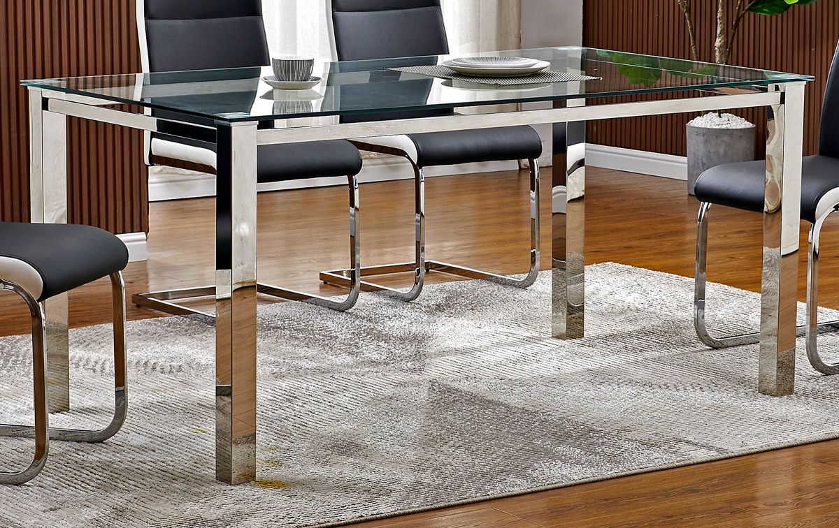 Bergman Glass Top Dining Table