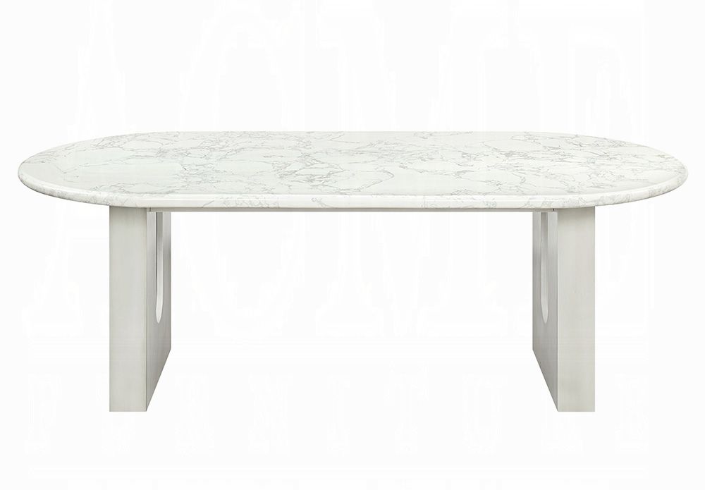 Bergman Oval Marble Top Dining Table