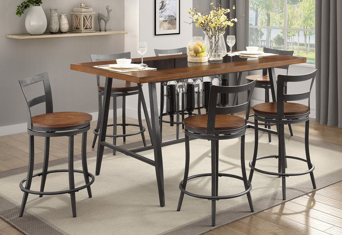 Berwick Industrial Style Pub Table 5-Piece Set 