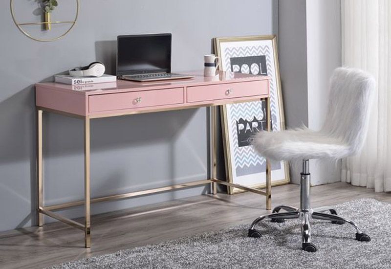 Bester Pink Lacquer Home Office Desk