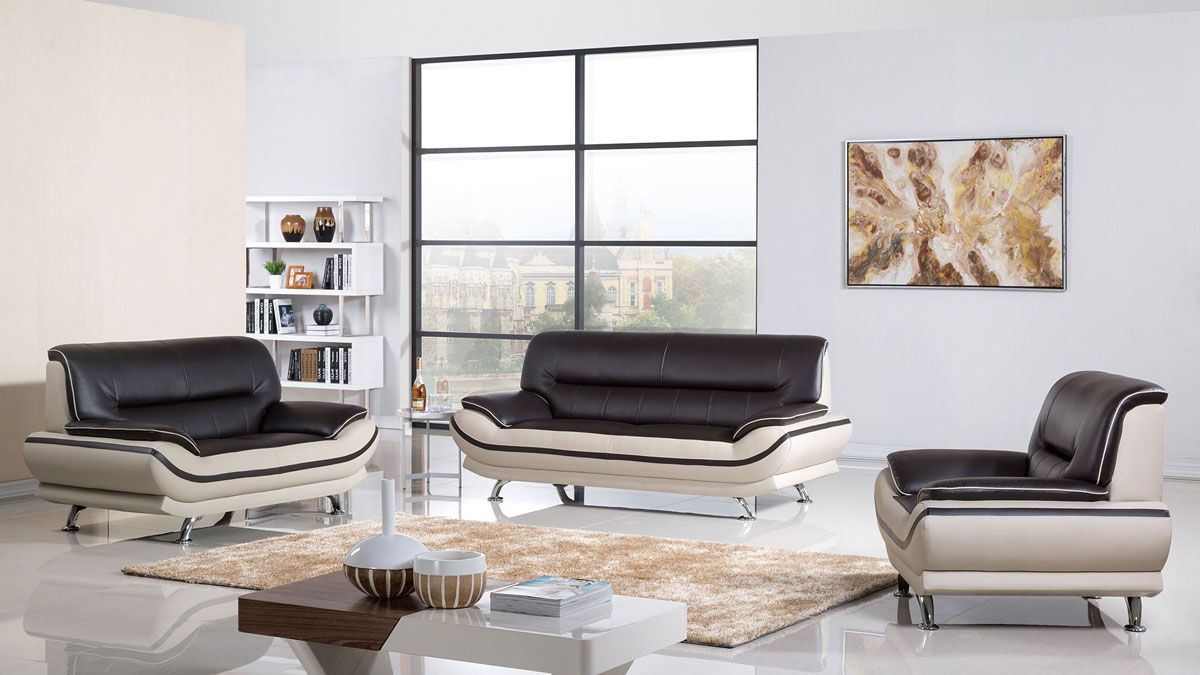 Betta Modern Style Two Tone Sofa Set