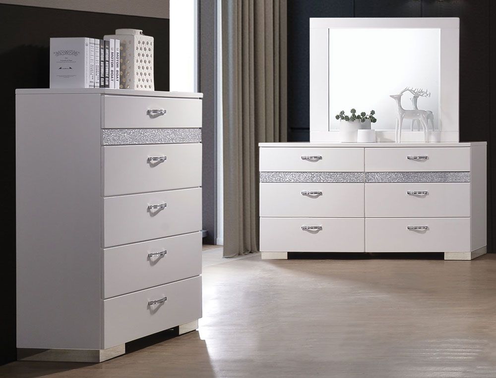 Bianca White Lacquer Dresser