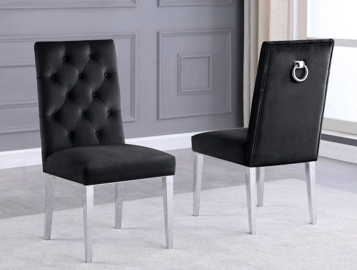 Bina Black Velvet Dining Chairs