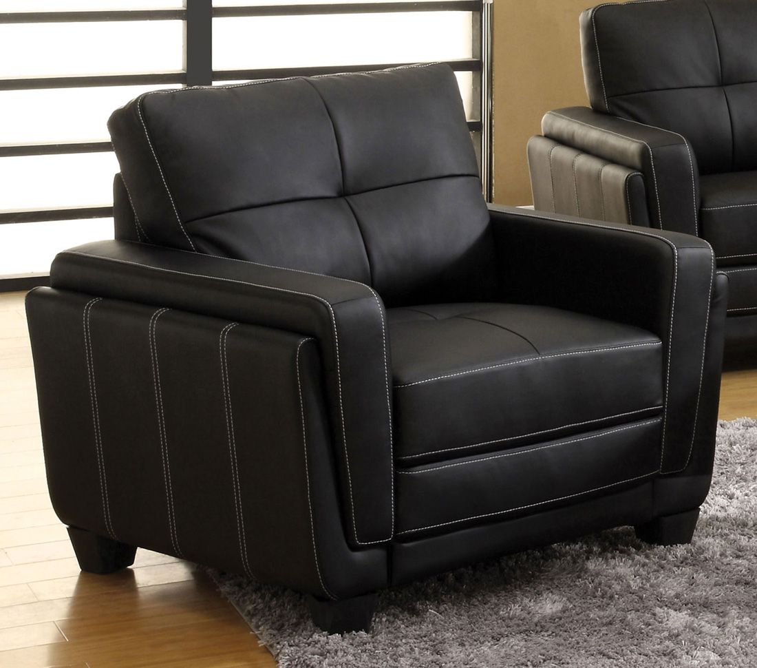 Blacksburg Black Leather Chair