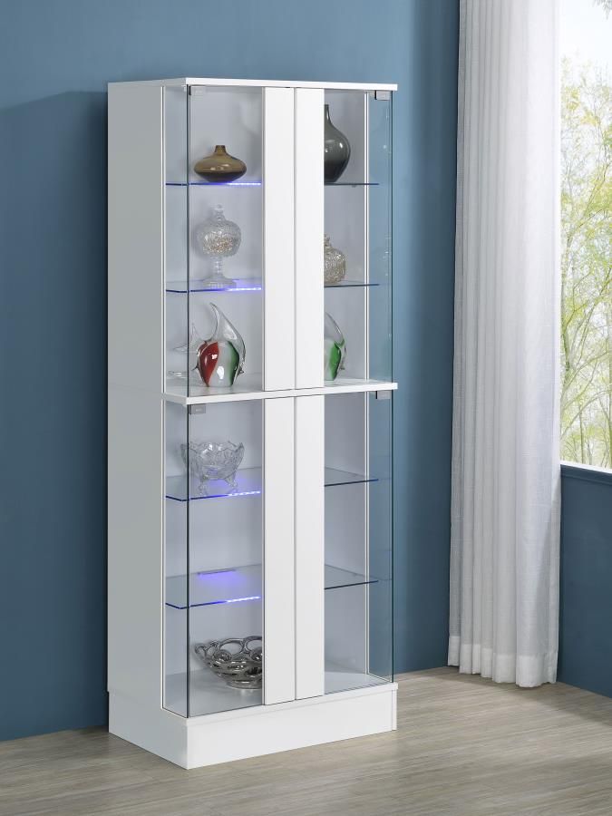 Blakey White Curio With LED Lights