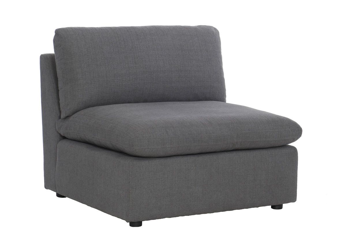 Blaze Grey Modular Armless Chair