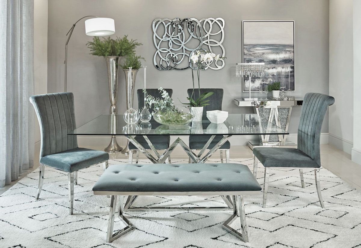 Bloss Glass Top Dining Table