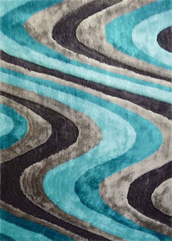 Blue Living Shag Rug Collection 112 Details