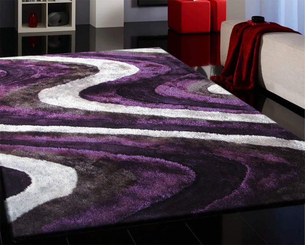 Purple Living Shag Rug Collection 112