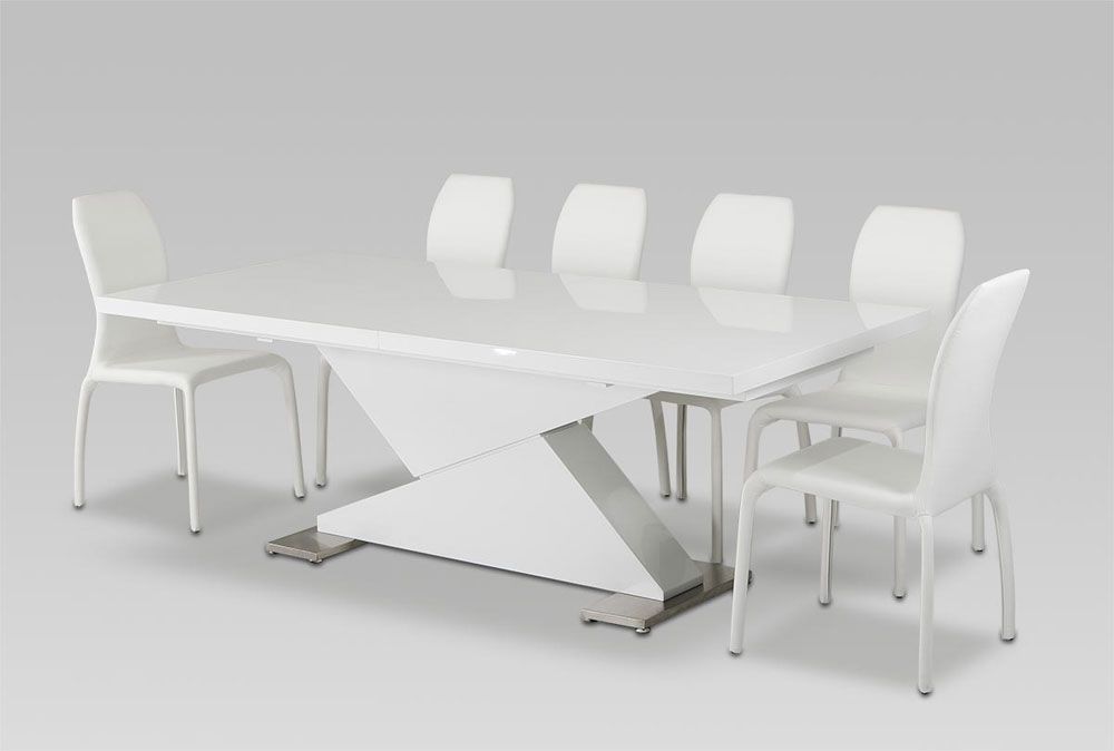 Bono White Lacquer Dining Table