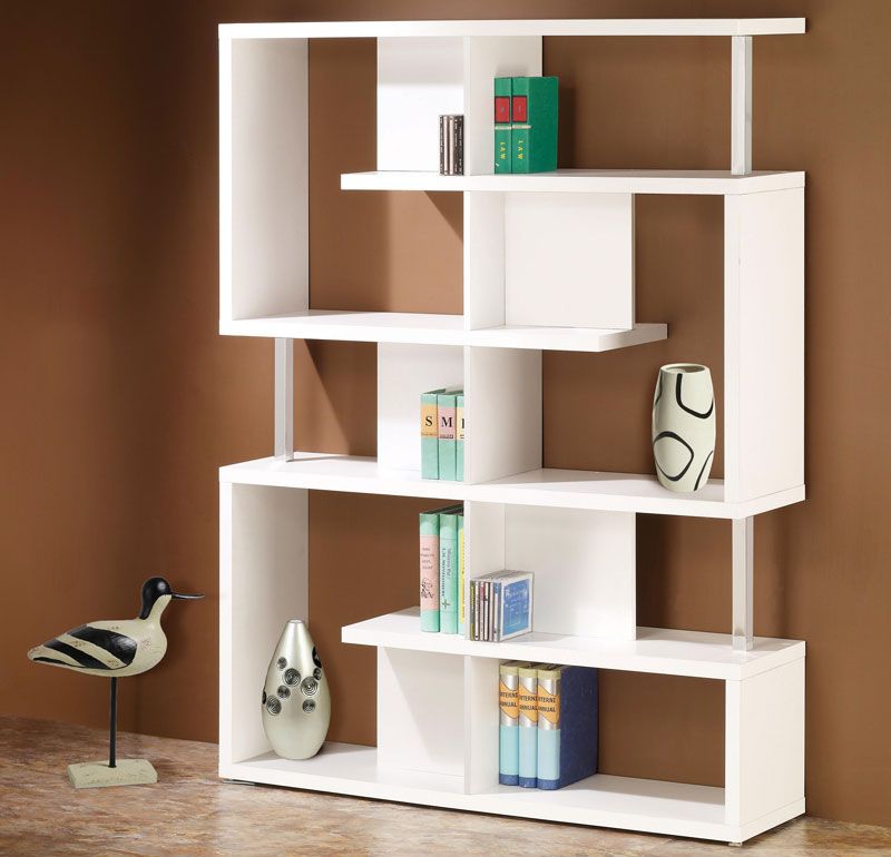 Borum Modern Style White Bookcase