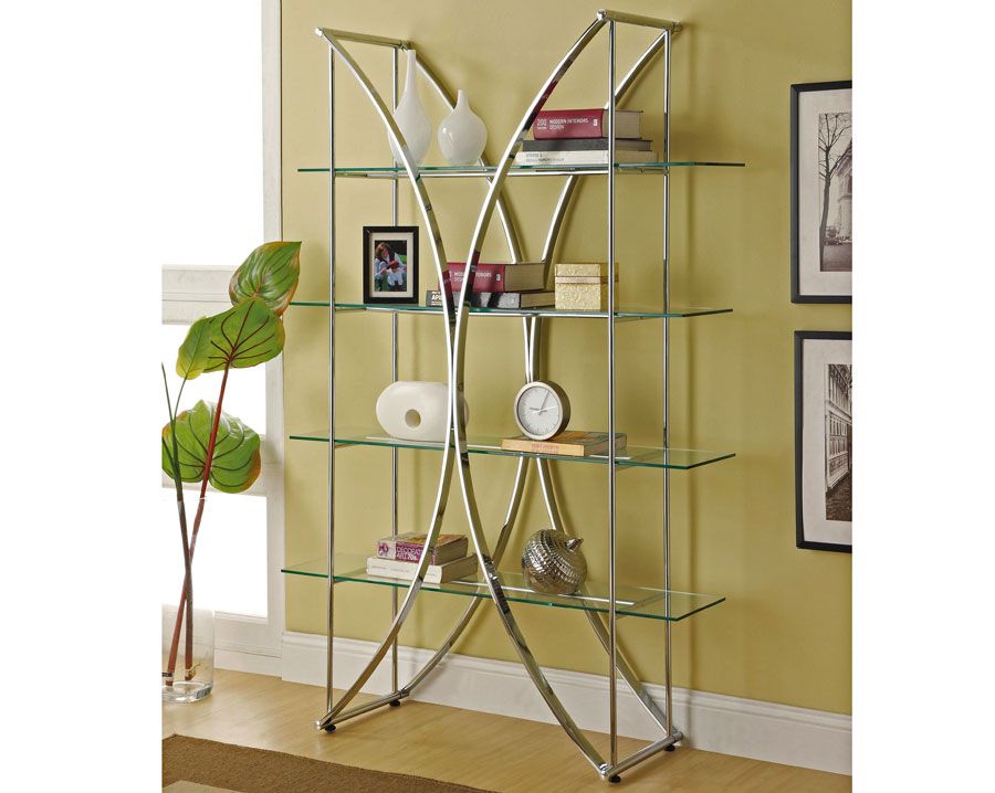 Damon Modern Glass Bookshelf