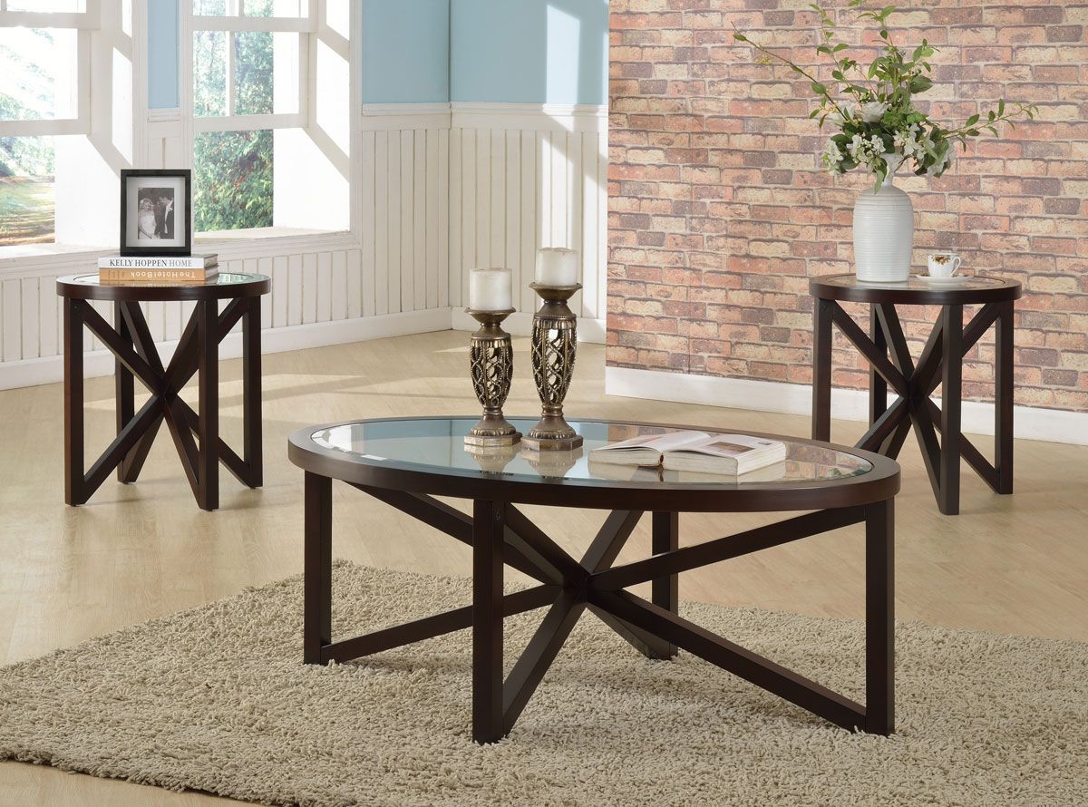 Bosworth Oval Shape Coffee Table Set