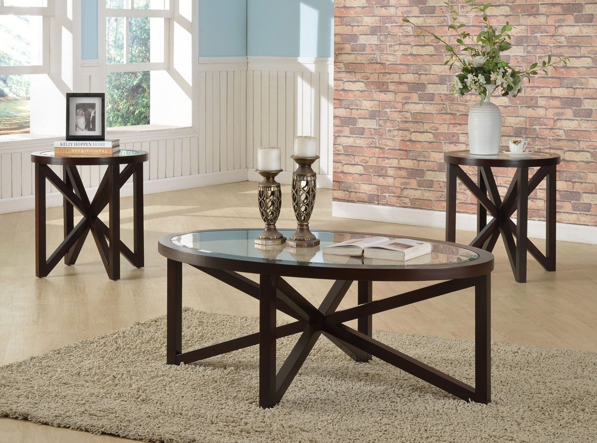 Bosworth Oval Shape Coffee Table Set
