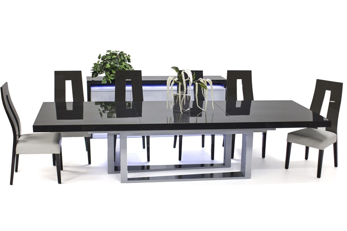Boyton Grey Lacquer Oversized Dining Table Set