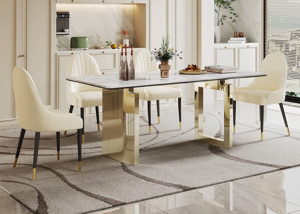 Brayden Faux Marble Dining Table Set