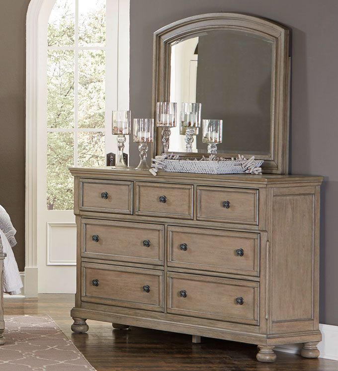 Brazoria Rustic Finish Dresser With Mirror