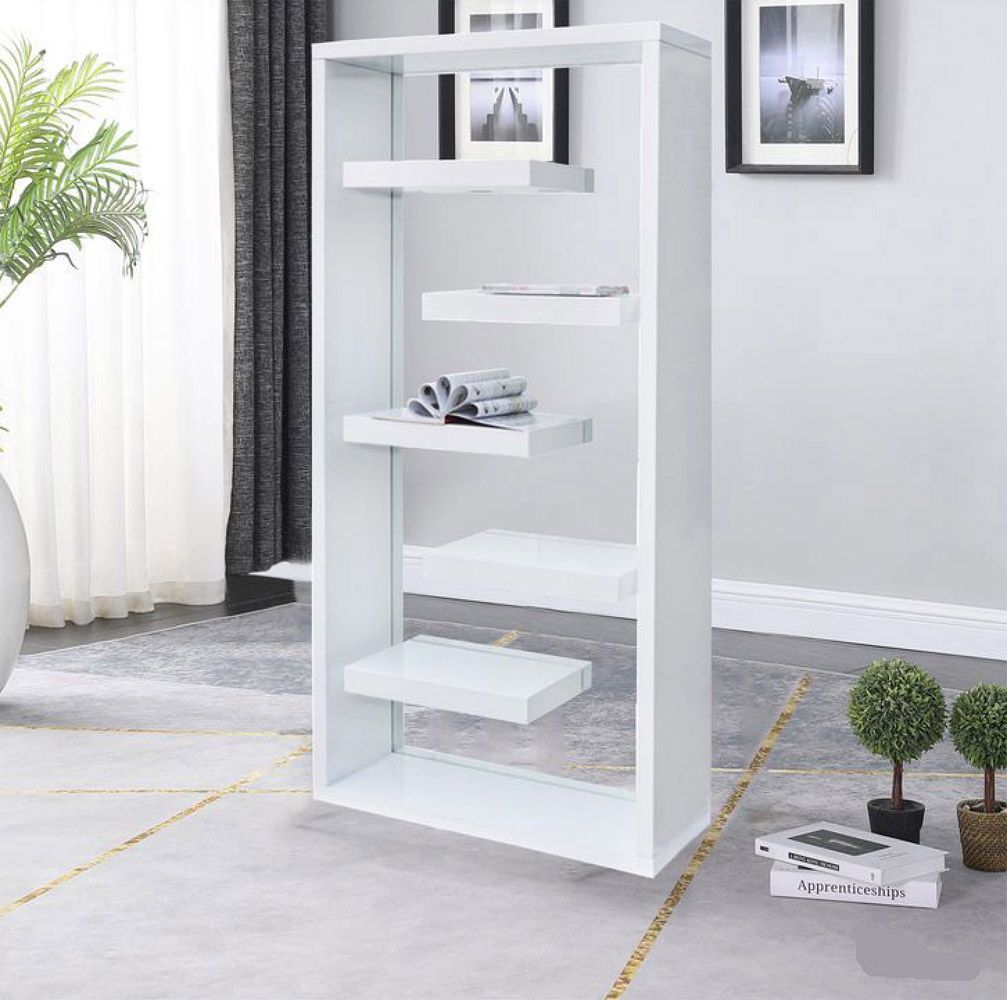 Bristol White Lacquer Bookcase